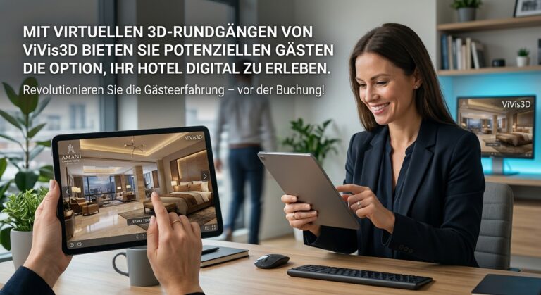 Virtuelle 3D-Rundgänge – Hotellobby mit einheitlichen Bildern